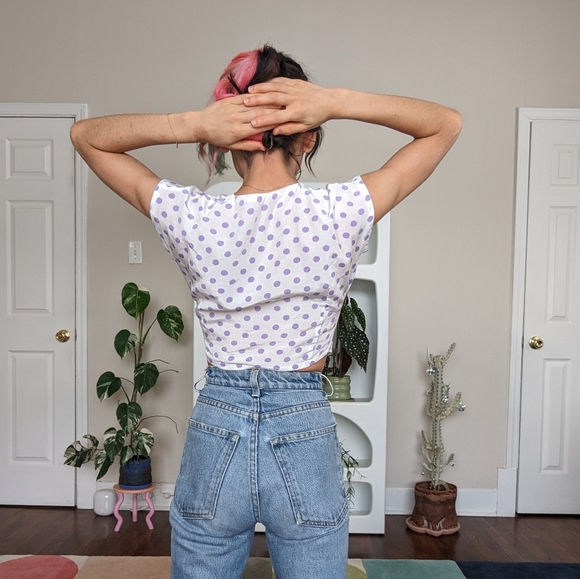 Vintage Polka Dot Wrap Top - Picture 6 of 6